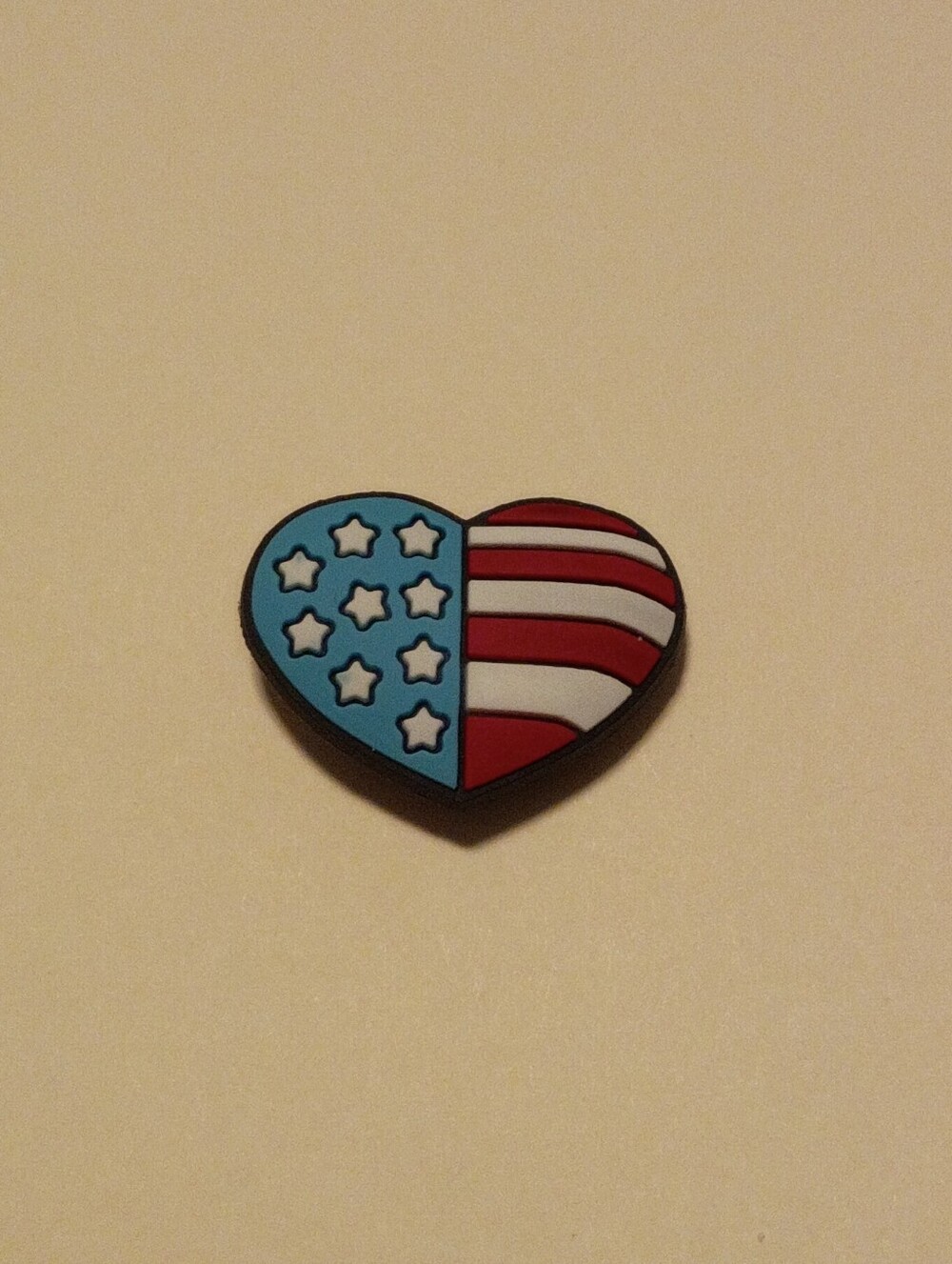 10 for $10 Jibbitz Croc Charm - Patriotic Heart Red White Blue Stars 4th of July